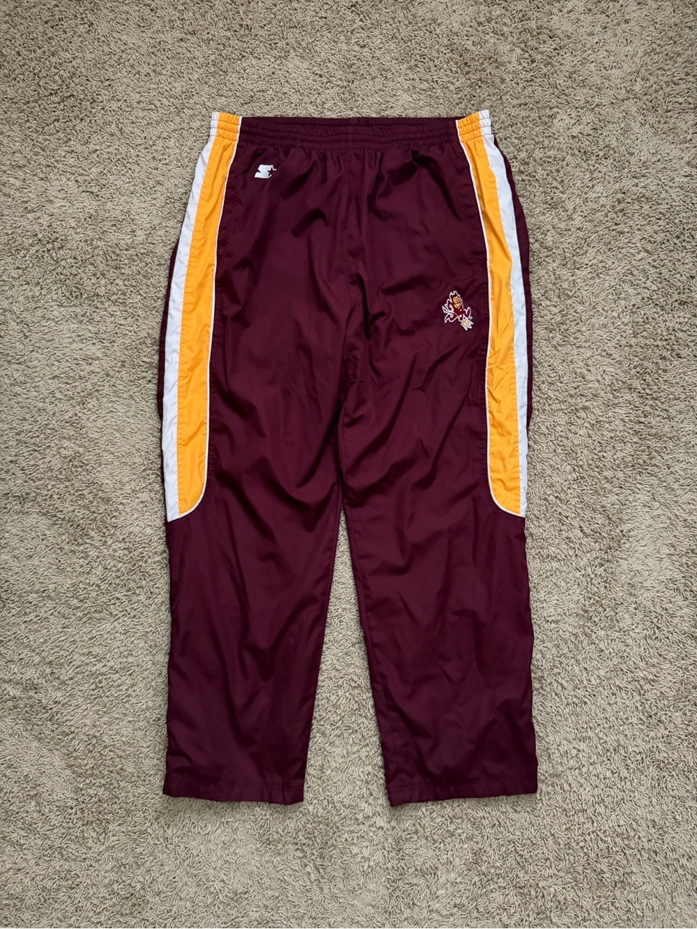 Vintage Starter Arizona State University ASU Sun Devils Track Pants Ankle Zip XL